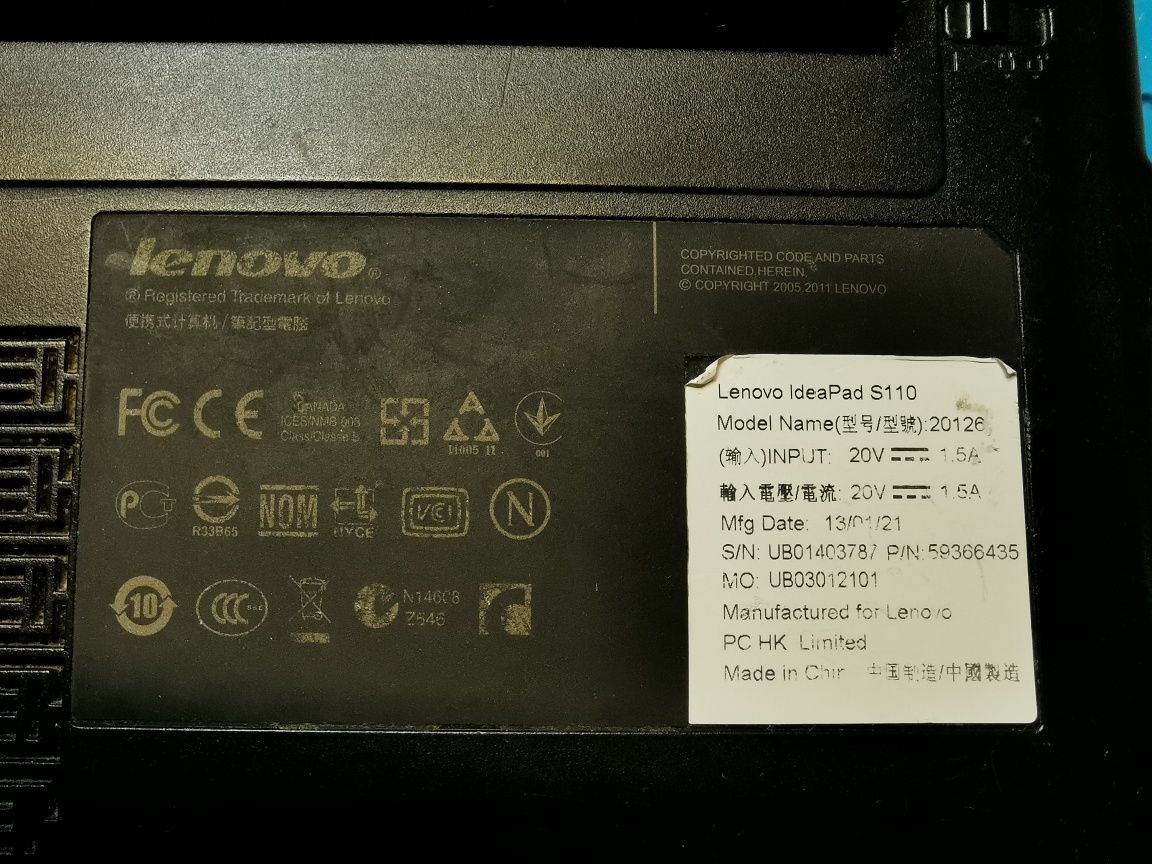 Нетбук Lenovo S110 неробочий