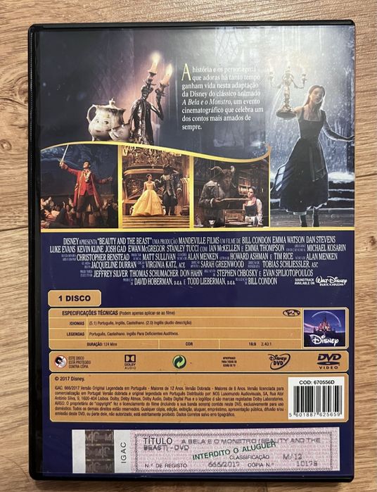 DVD Disney a bela e o monstro