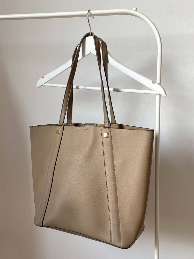 Duża beżowa torebka shopper CCC