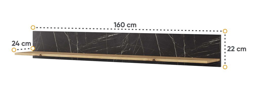 NOWOCZESNA ława stolik kawowy z półką DĄB artisan marmur z szufladą