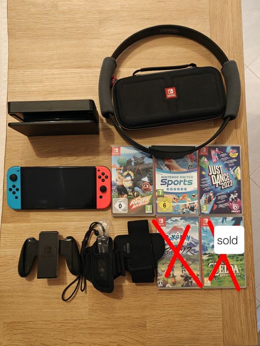 Nintendo switch Oled + 3 jogos + Ring fit