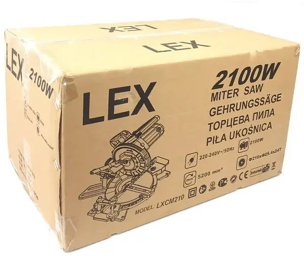 Пила торцовочная(торцовка) LEX LXCM210 2100BT 210мм 5200 об/мин