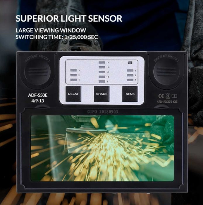 Máscara de Soldar Eletrônica Solar com Auto Escurecimento