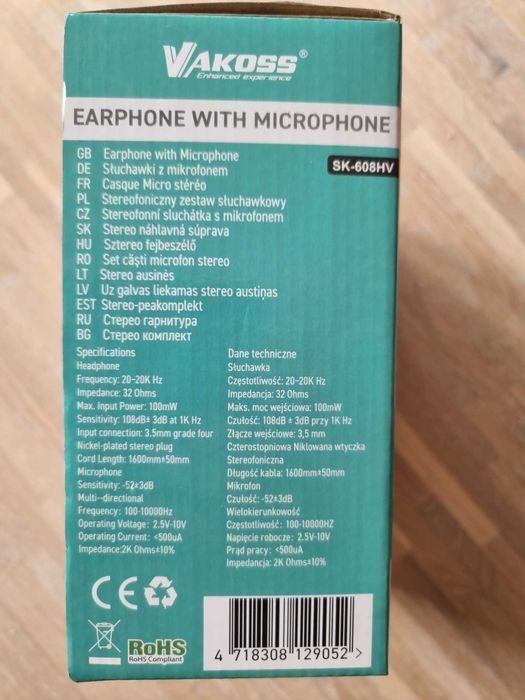 SLUCHAWKI z mikrofonem