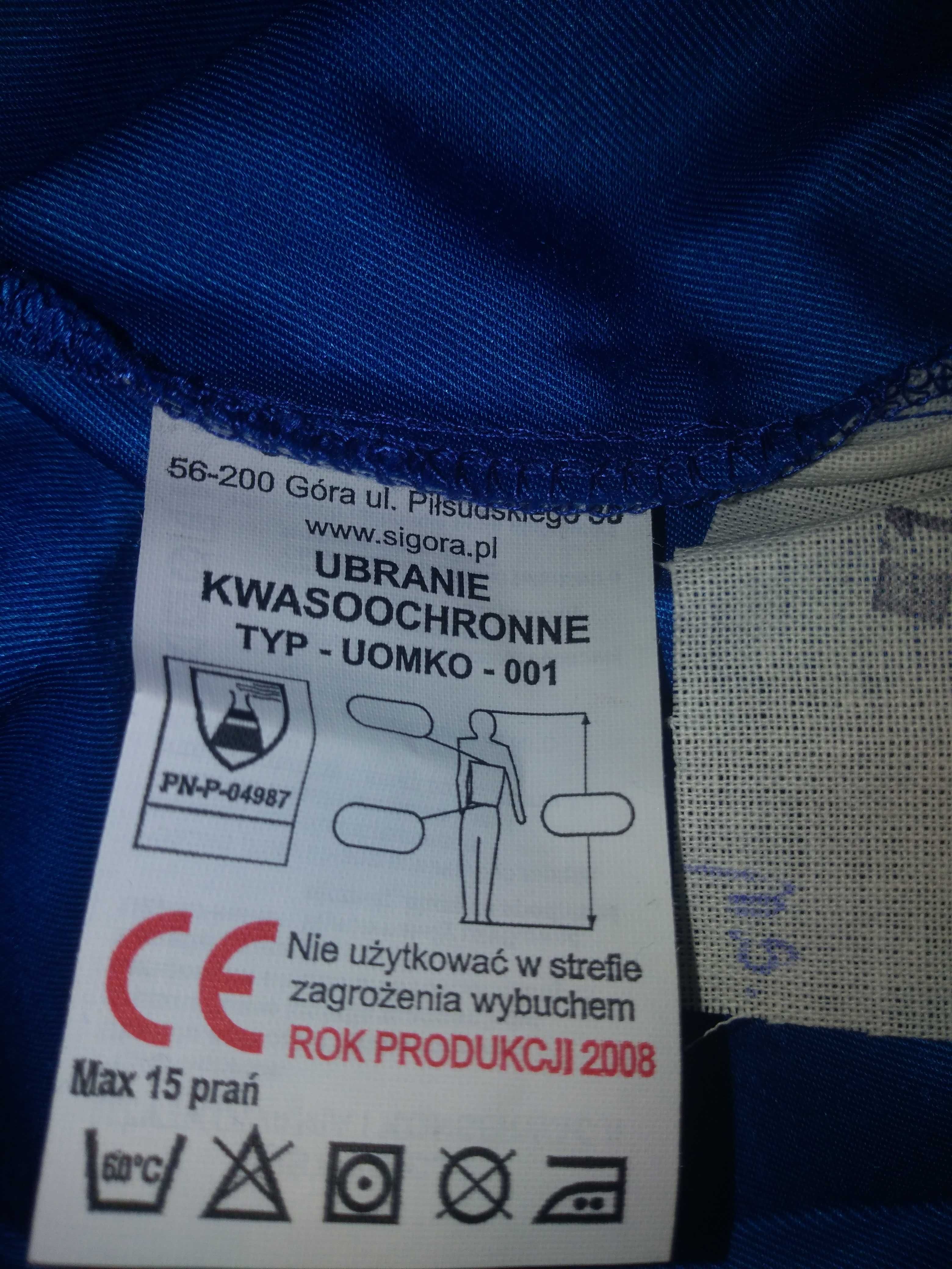 Ubranie kwasoochronne męskie