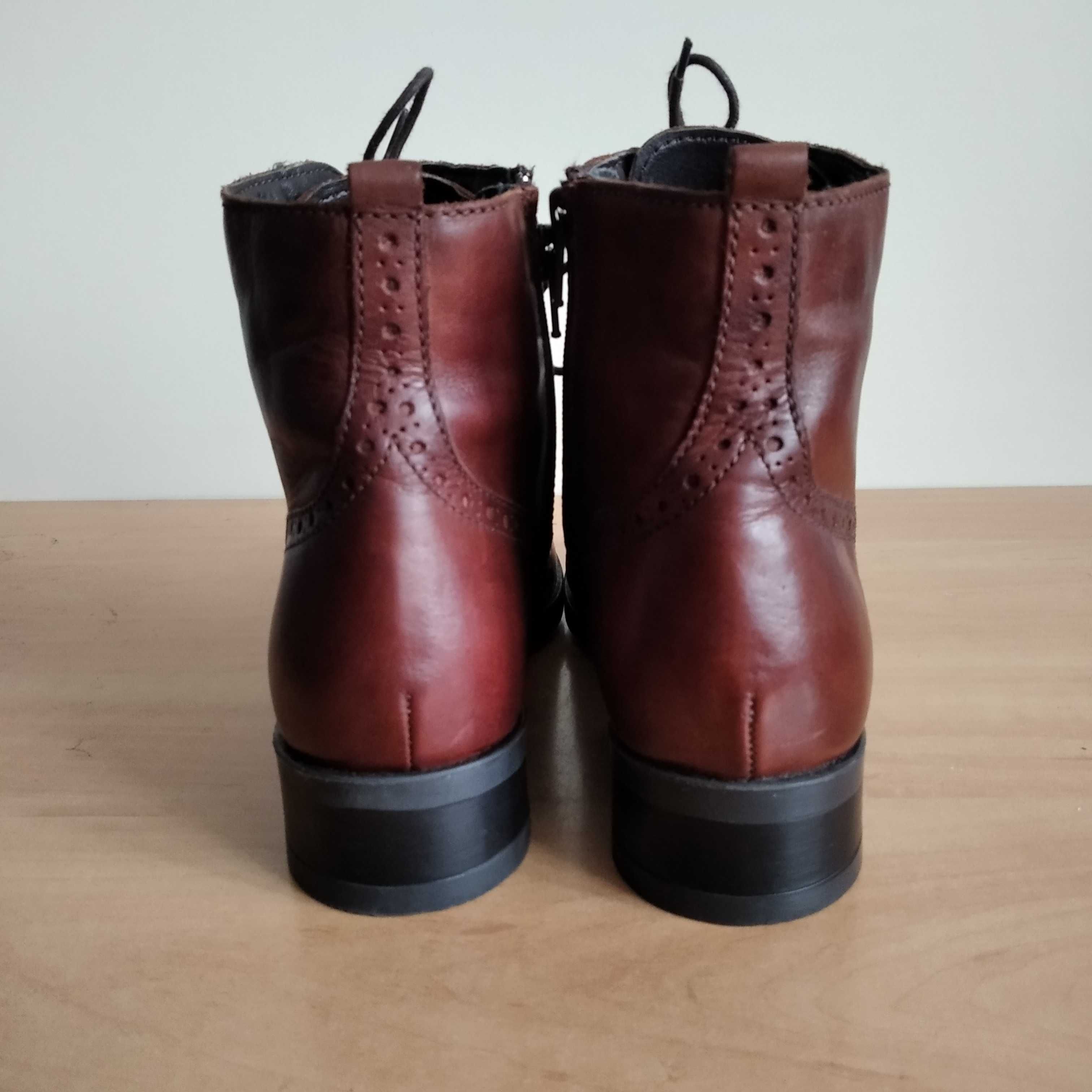 Botki broksy damskie BELLISSIMO SHOES skóra naturalna roz.eu-38