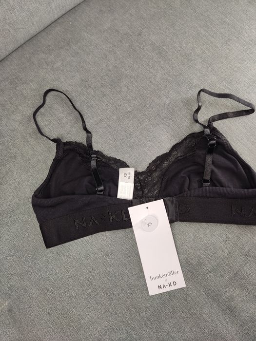 Czarny biustonosz bralet hunkemoller x Na-Kd xs, stanik nieusztywniany