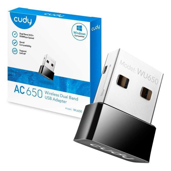 Cudy - Karta Sieciowa Wi-Fi USB Cudy Wu650, adapter, czarny