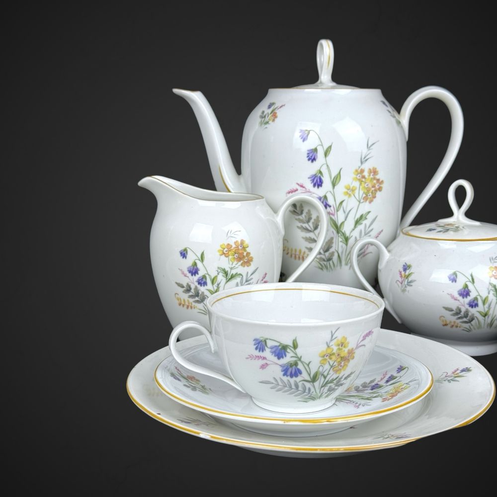 Serwis porcelana Weimar sygnatura EJR w stylu Botanica B41/040520