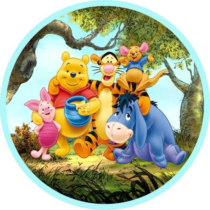 Opłatek na tort Urodziny Kubuś Puchatek i Przyjaciele