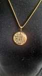 Nowy łańcuszek z wisiorkiem Amulet Pentagram kolor złoty.