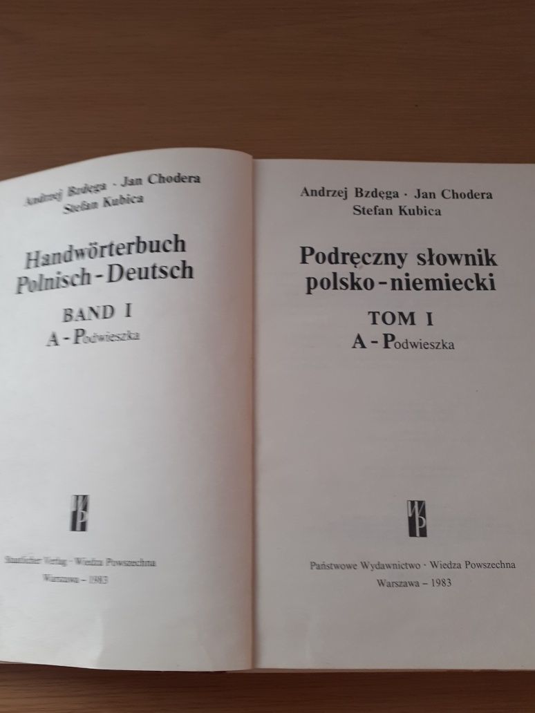 Podręczny słownik  polsko niemiecki 2 tomy 1983rok