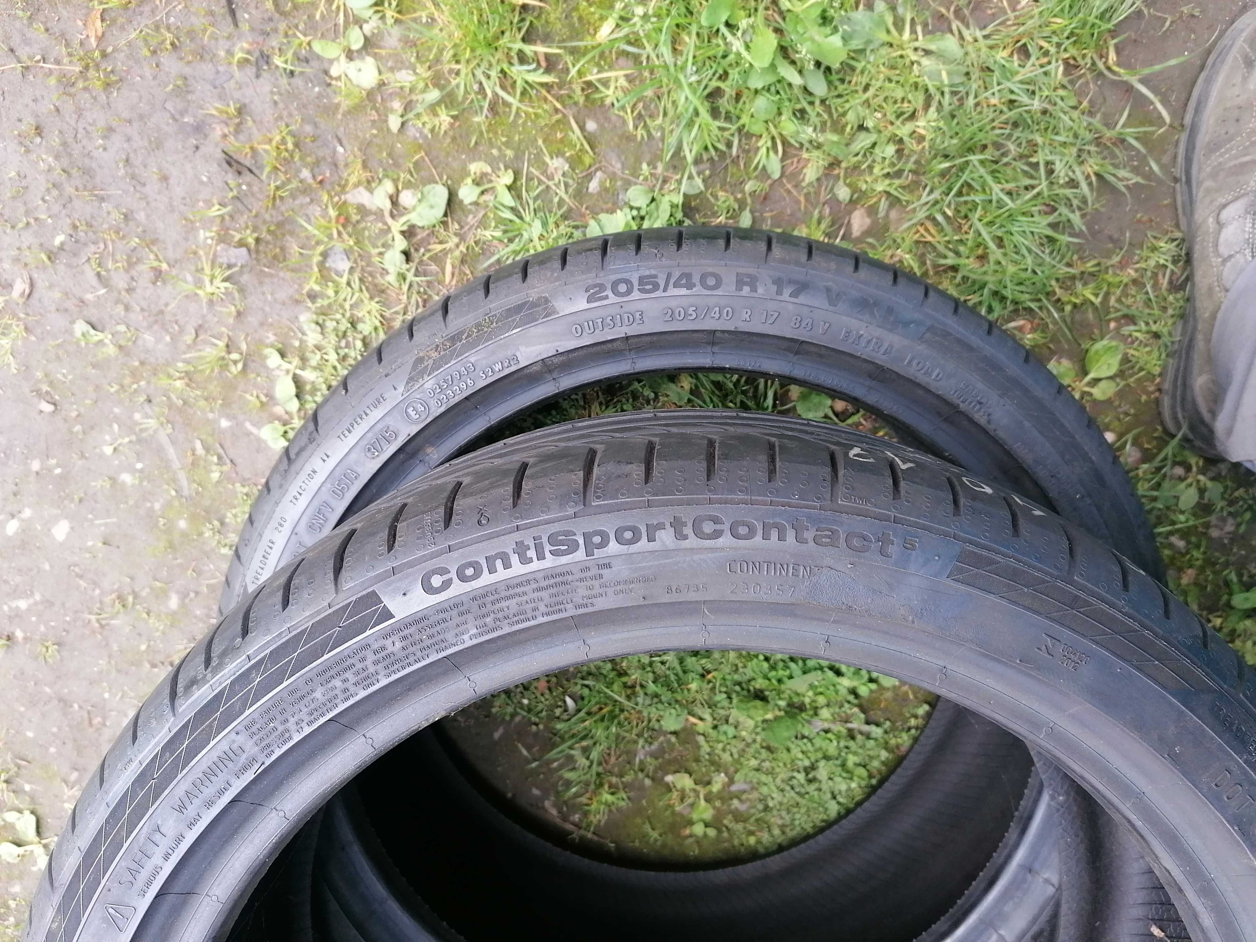 Opony 205/40/17 Continental Dunlop Koncho z rantem Ochronnym