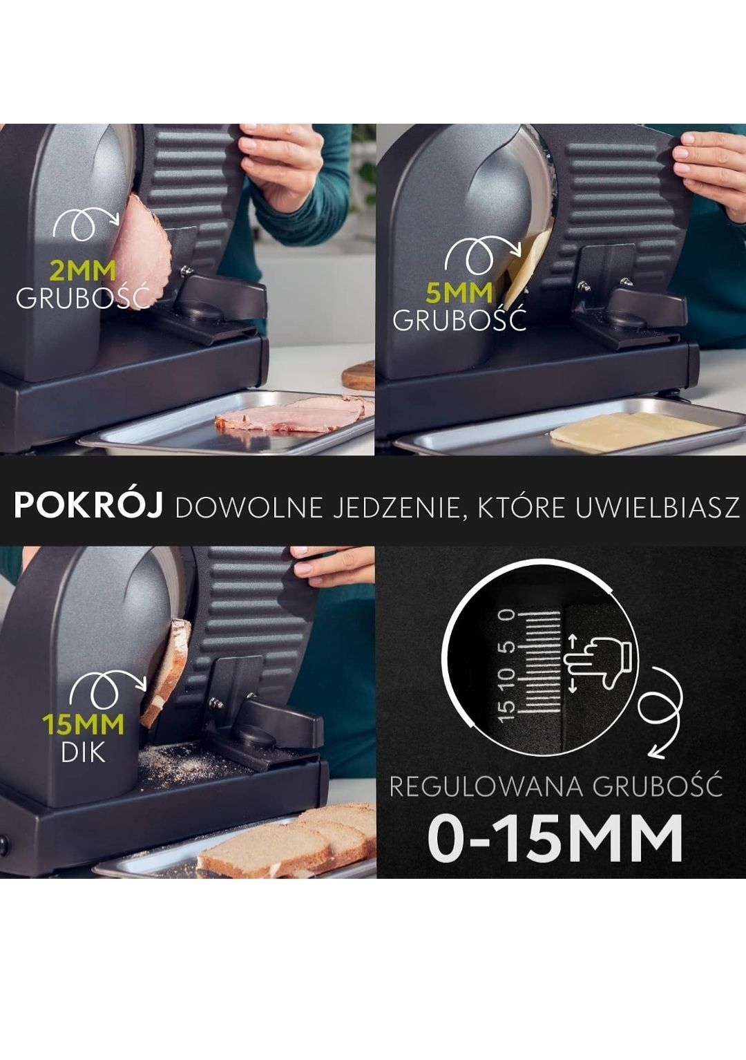 Elektryczna krajalnica ze stali nierdzewnej