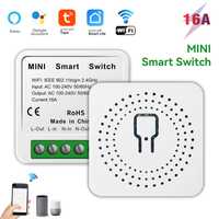 Wifi реле переключатель Tuya Mini Smart Switch 16A подрозетник, Таймер