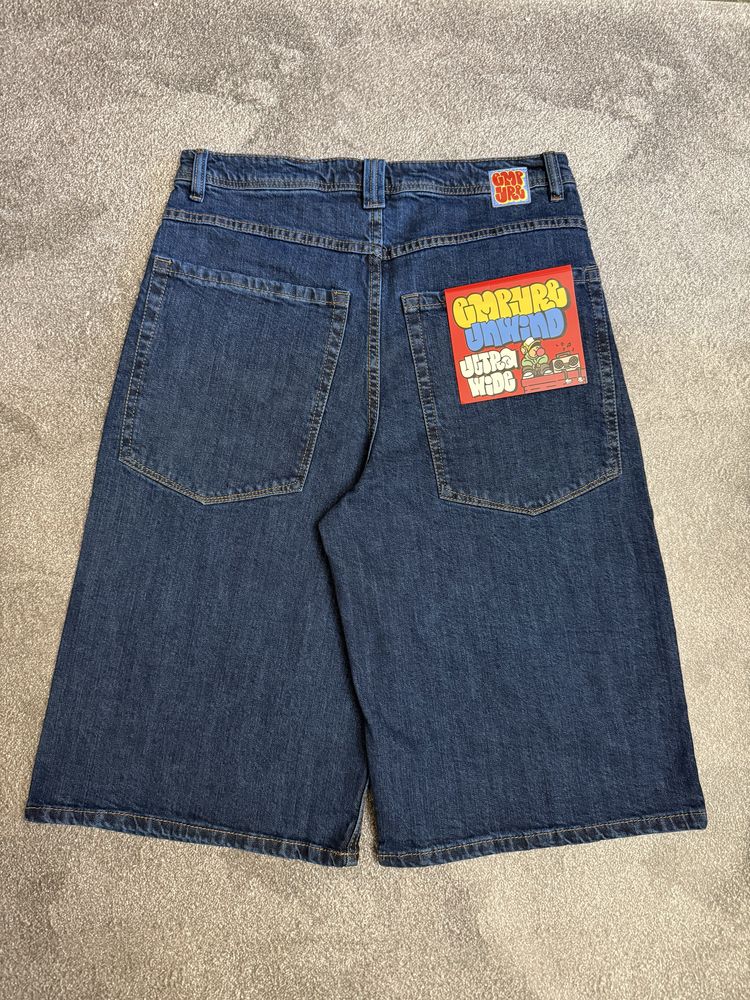 Шорты Empyre Unwind Ultra Wide Evening Dark Blue Denim Skate Shorts
