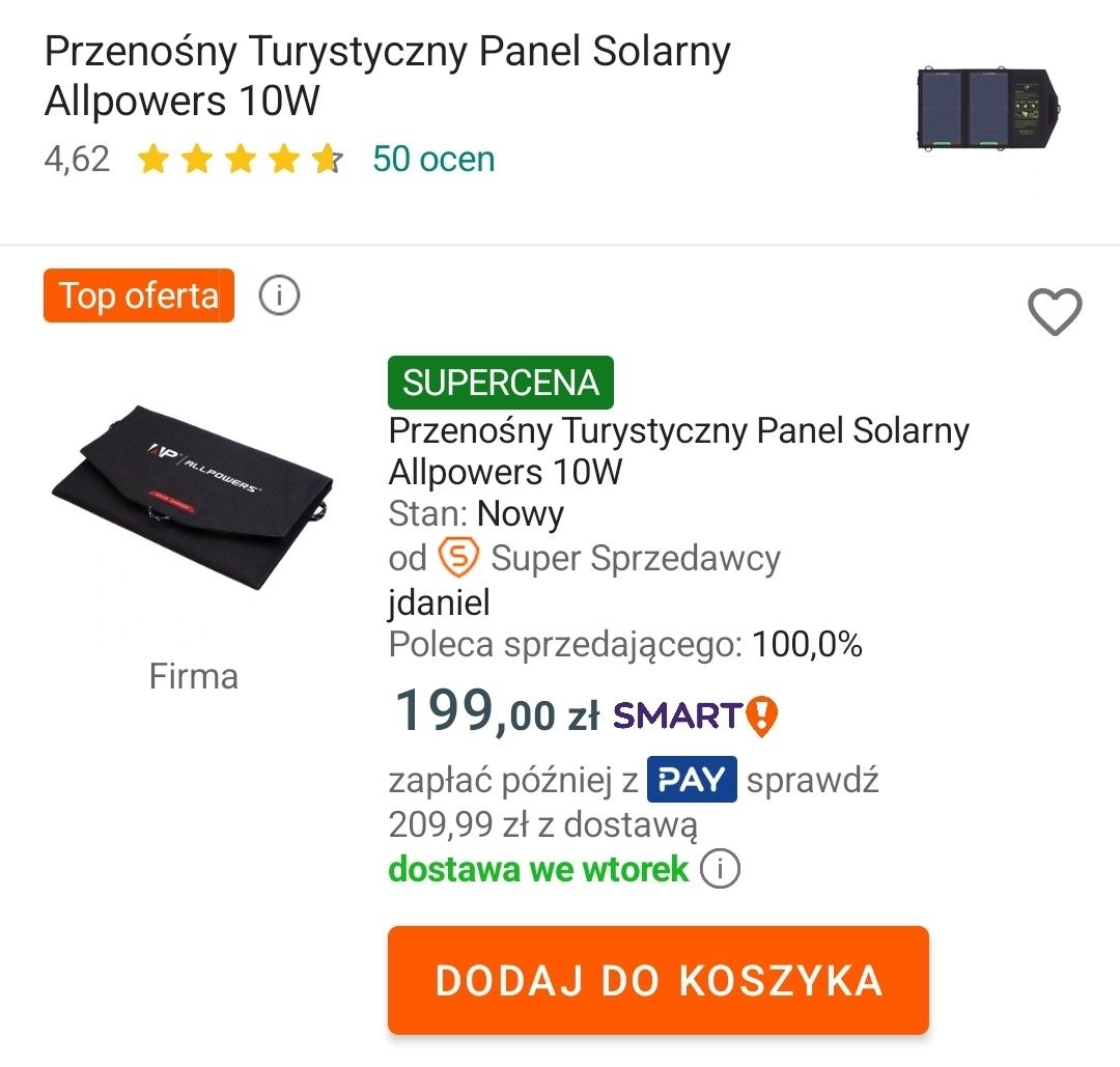 Allpower solar charger