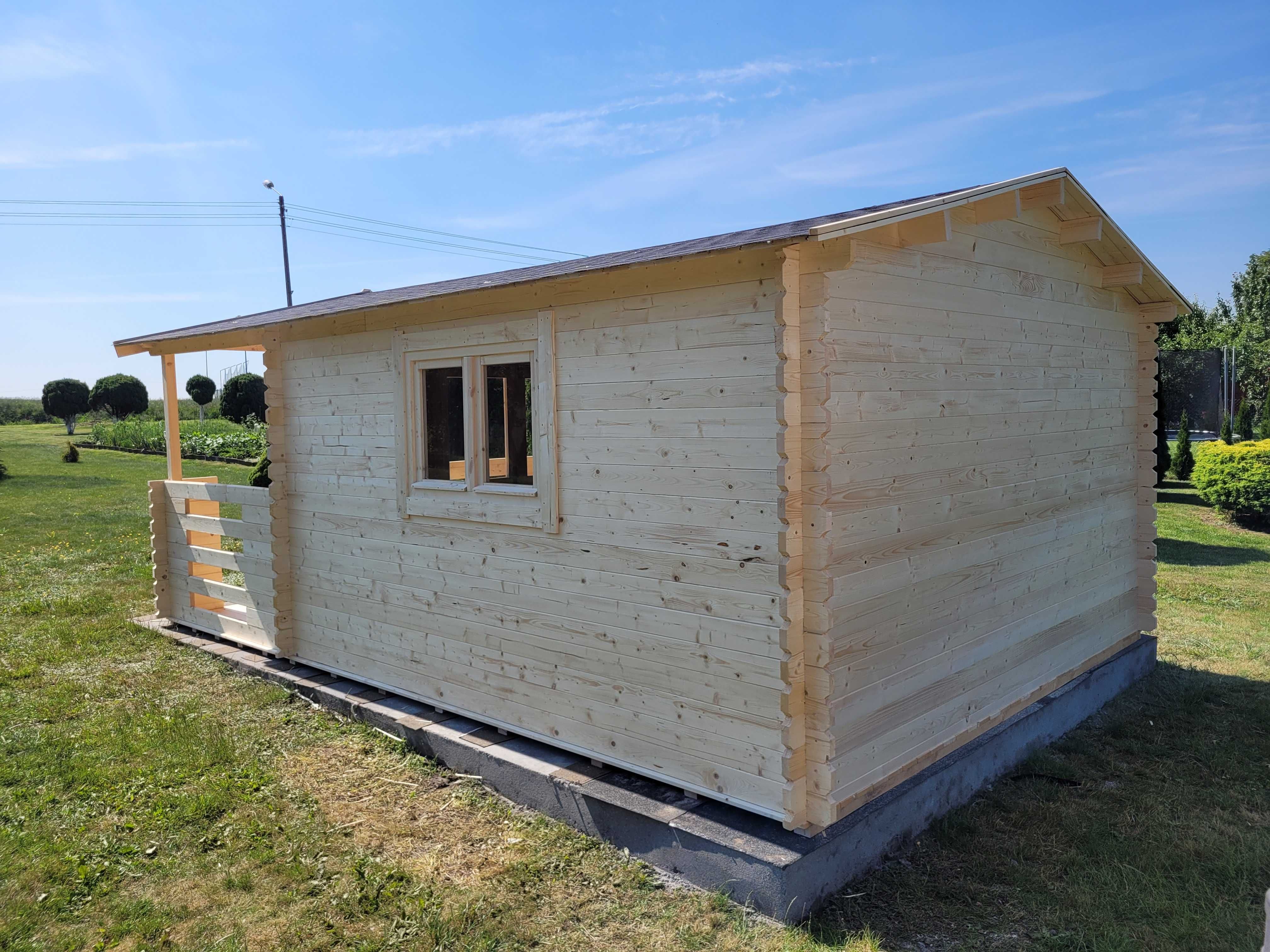 od ZARAZ drewniany SOLIDNY domek  letniskowy z TARASEM na ROD*6x4*24m2