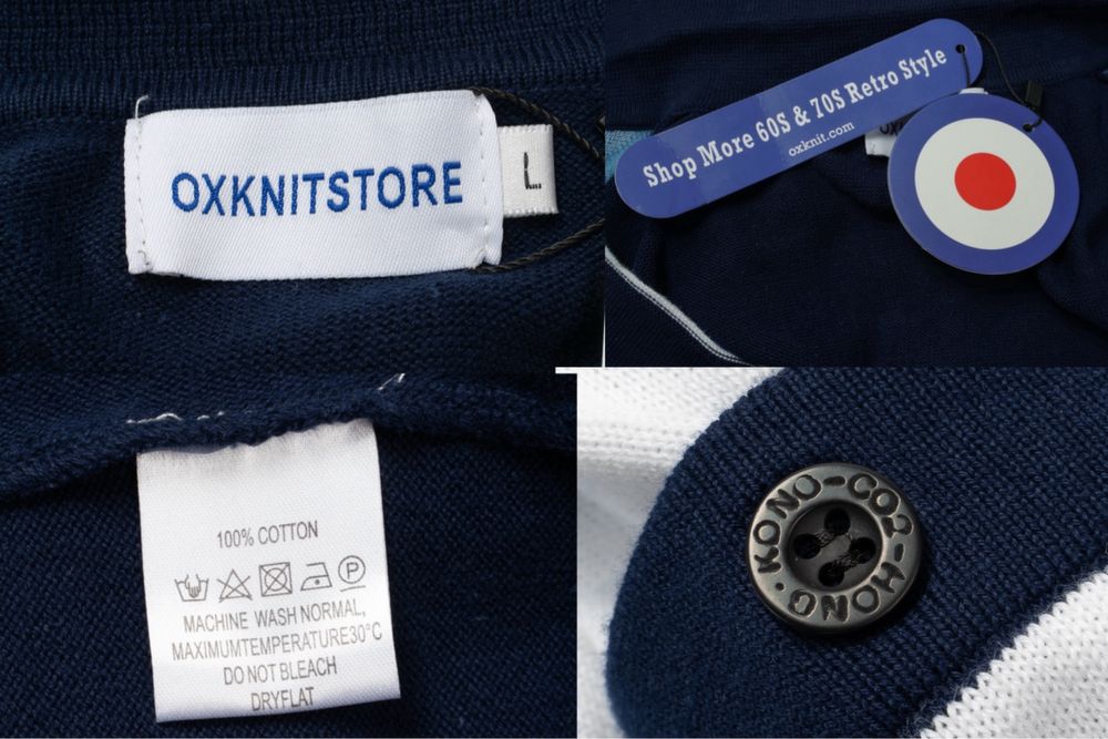 OXKnit '60s Retro Mod Style Button Casual Knit Polo чоловіче поло