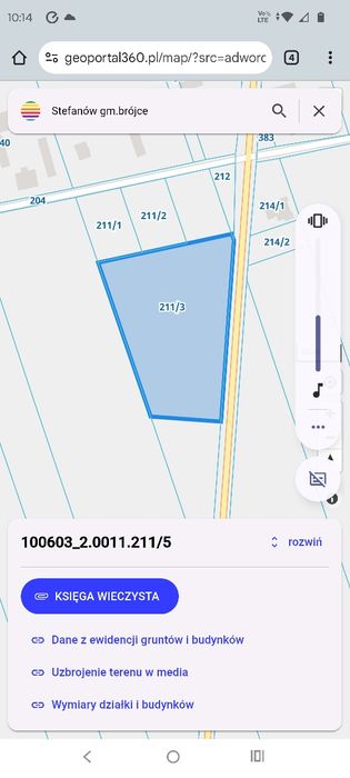 Sprzedam działkę rolno-budowlana, miejscowość Stefanów gm. Brójce
