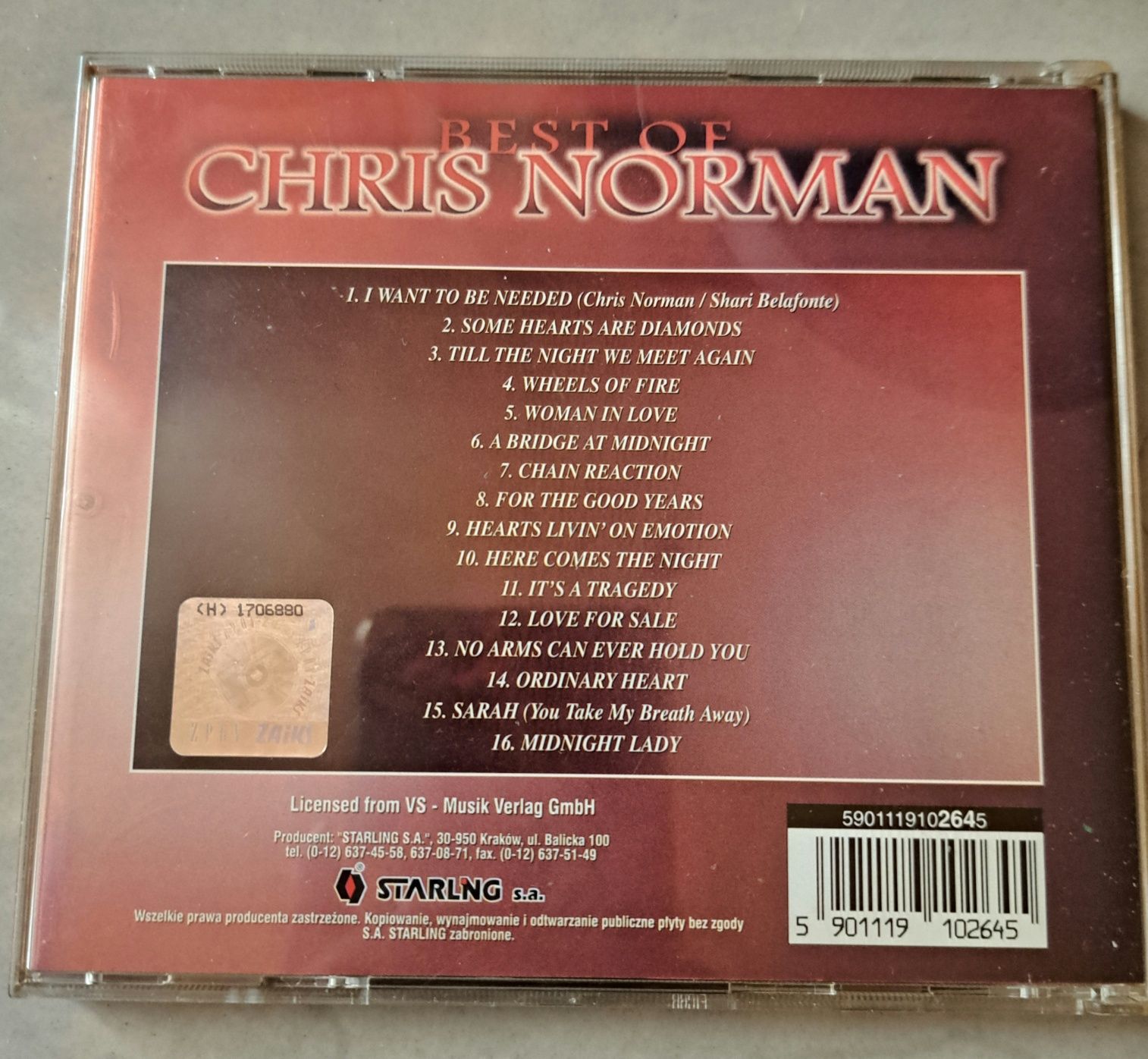 Płyta CD najlepsze przeboje " Chris Norman "