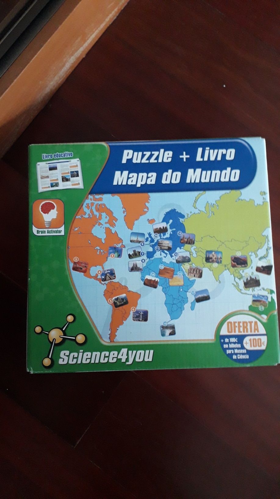 Science 4 you "Puzzle+Livro Mapa Mundo" - Ótimo estado