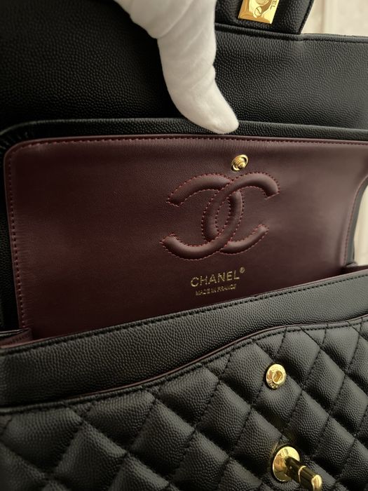 Сумка CHANEL  Double Flap Bag Caviar Medium Gold