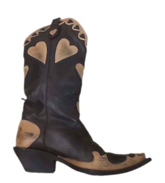 Sexy skórzane kowbojki z sercem