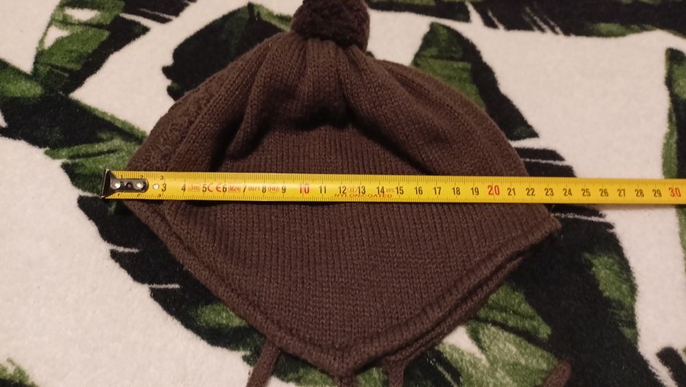 Czapka zimowa brązowa zawiazywana
