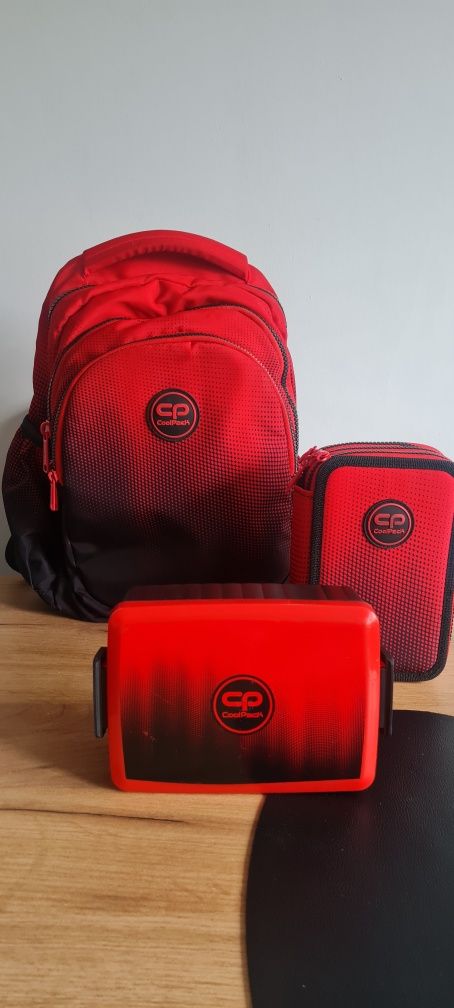 Plecak CoolPack GRADIENT CRANBERRY i akcesoria piórnik + śniadaniówka