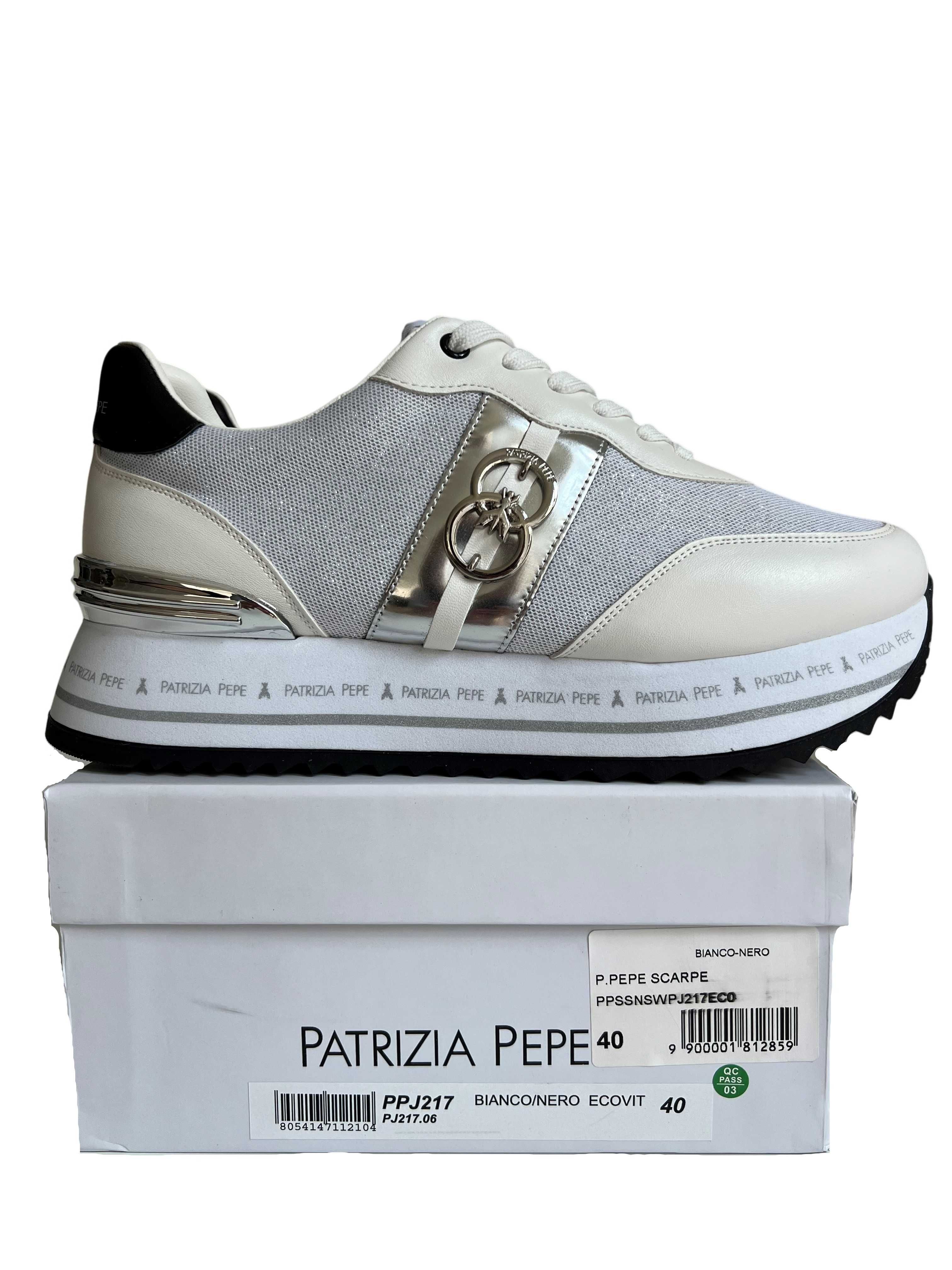 adidasy sneakersy srebrne brokat patrizia pepe r. 40