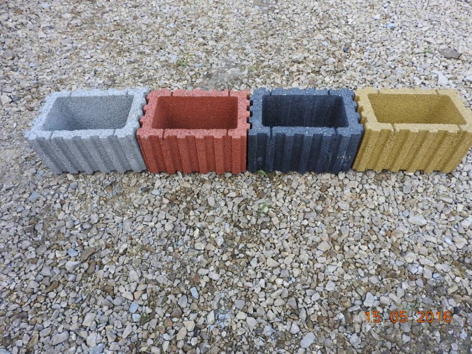 GAZON Donica Betonowa Prostokątna Mała 40x28x20cm KOLOR GRAFIT