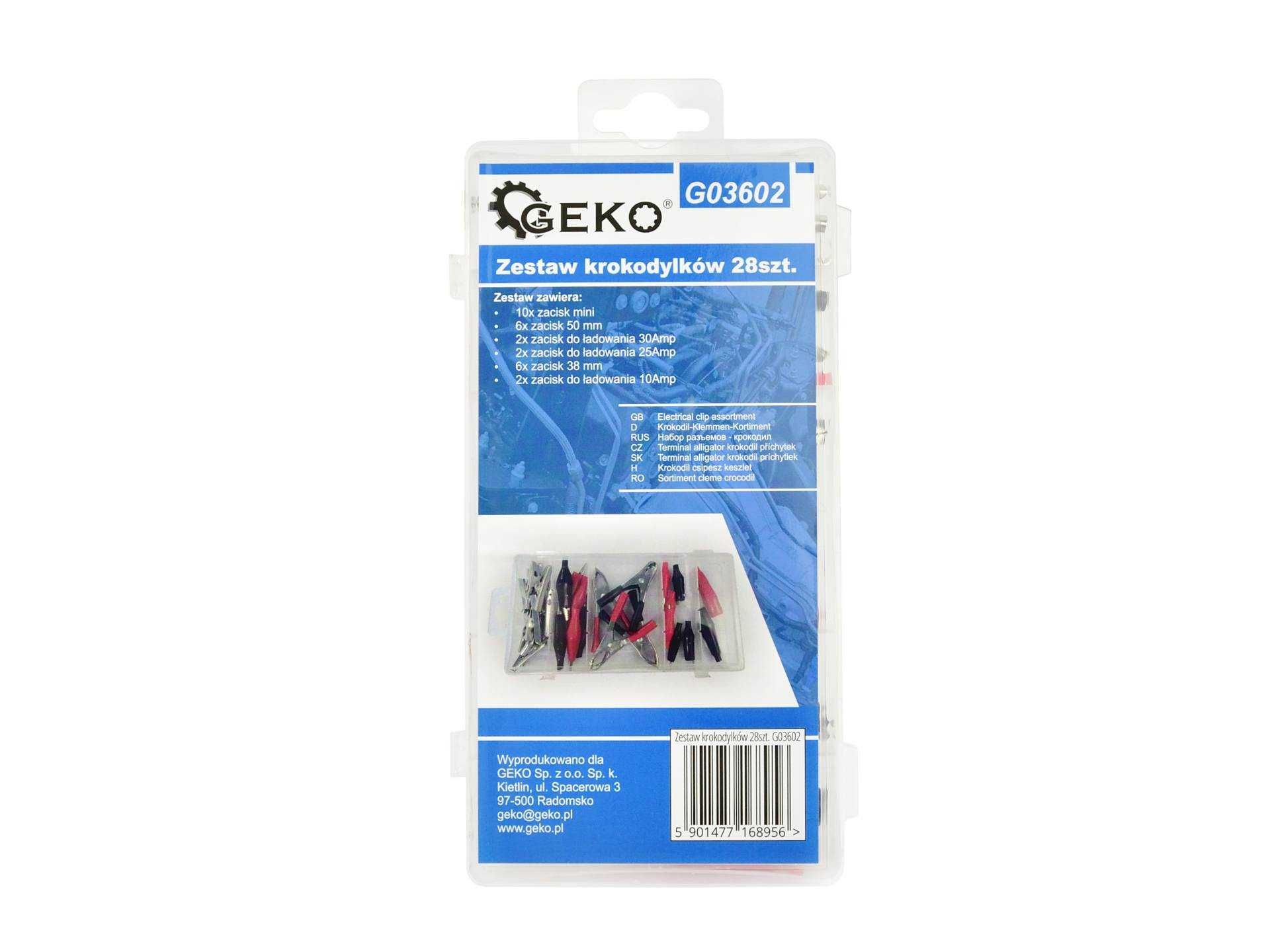 Набор электрических зажимов-крокодилов 28шт. Geko G03602