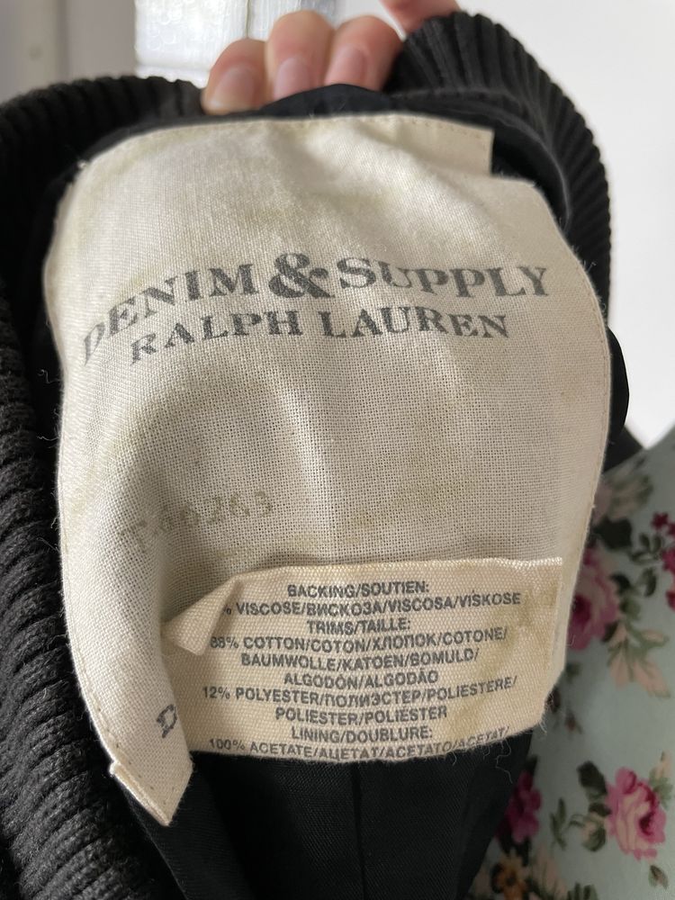Czarna damska kurtka bomber bejsbolówka Denim&supply Ralph lauren S