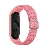 Beline Pasek Mi Band 7/6/5 Textile Pink/Róż