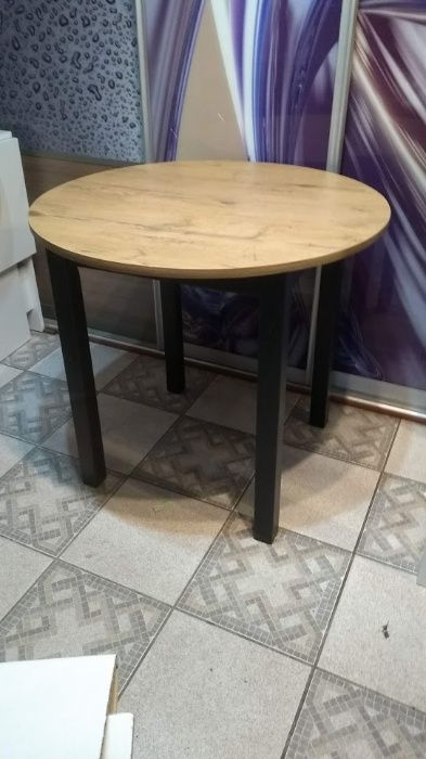 Stół okrągły 80 cm loft dąb lancelot nogi czarne 70, 80 ,90 100, 65