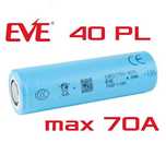Акумулятор 21700 EVE INR21700-40PL 4000mAh 70A Tabless високострумовий