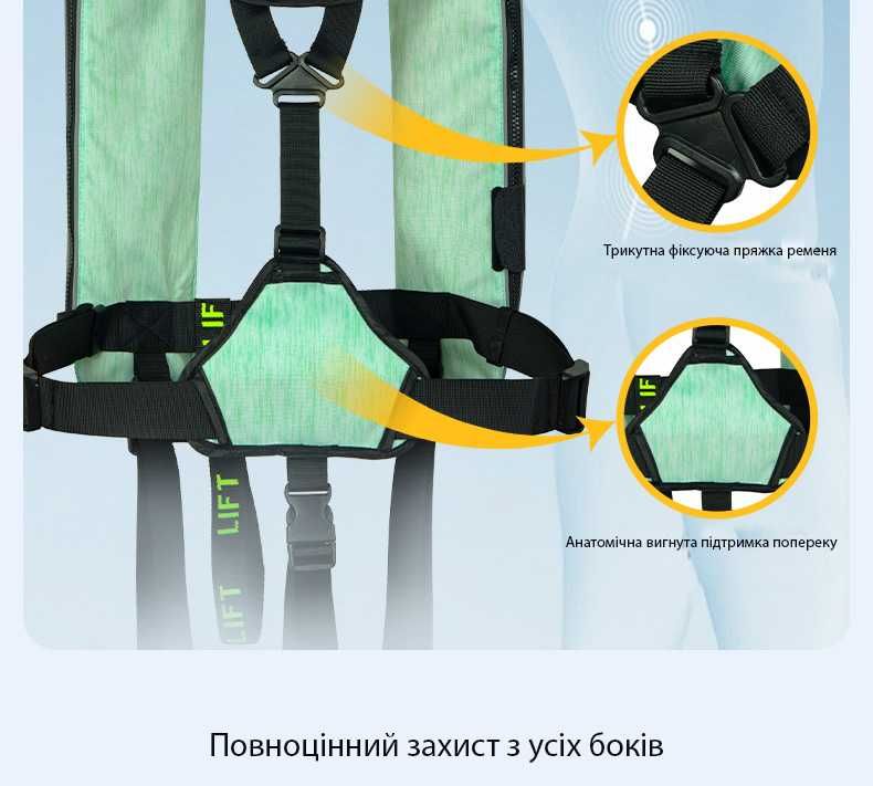 Аввтоматичний надувний рятувальний жилет Patgear | Плавучість 150N