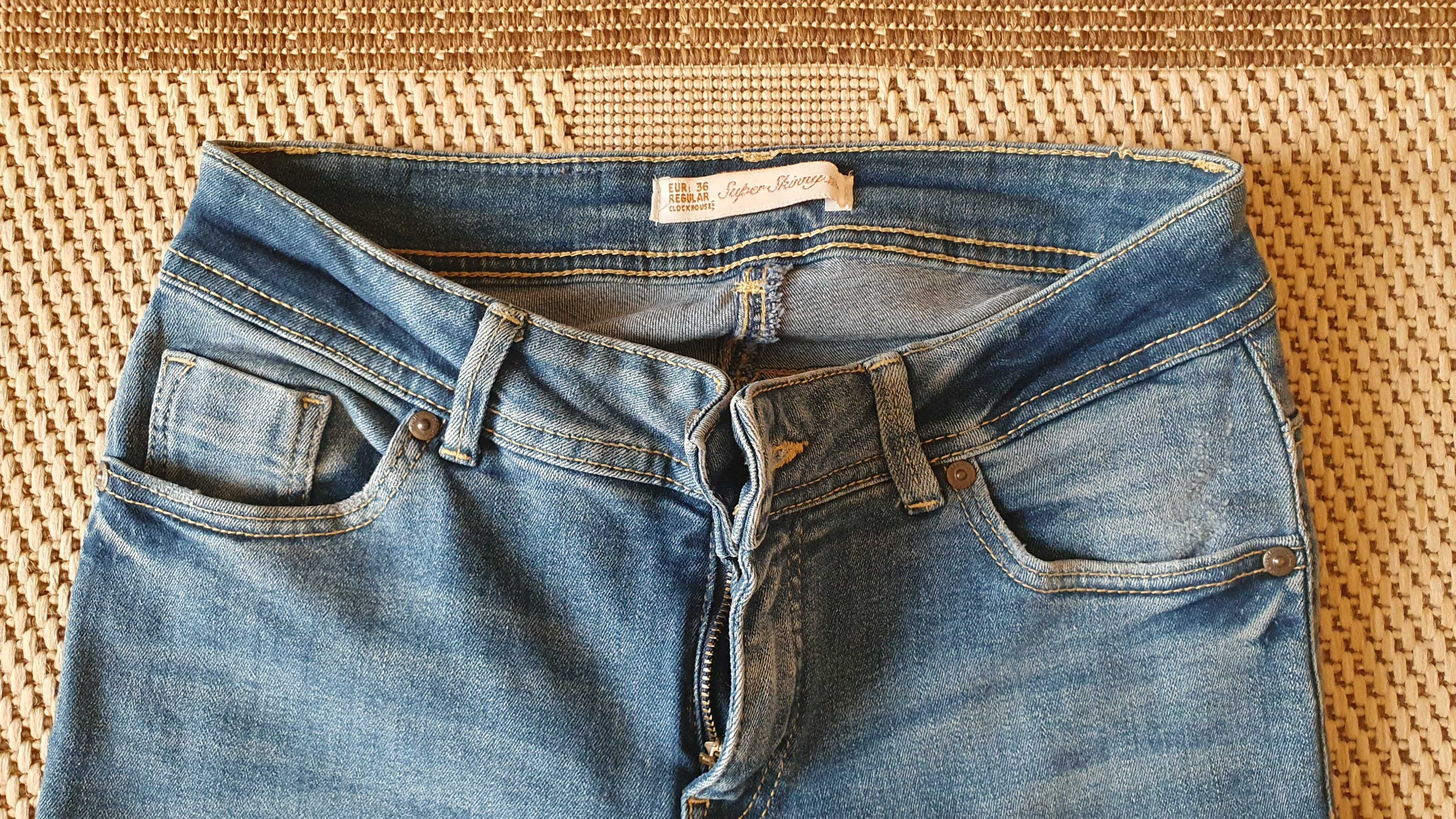 spodnie jeansowe skinny slim rurki clockhouse c&a