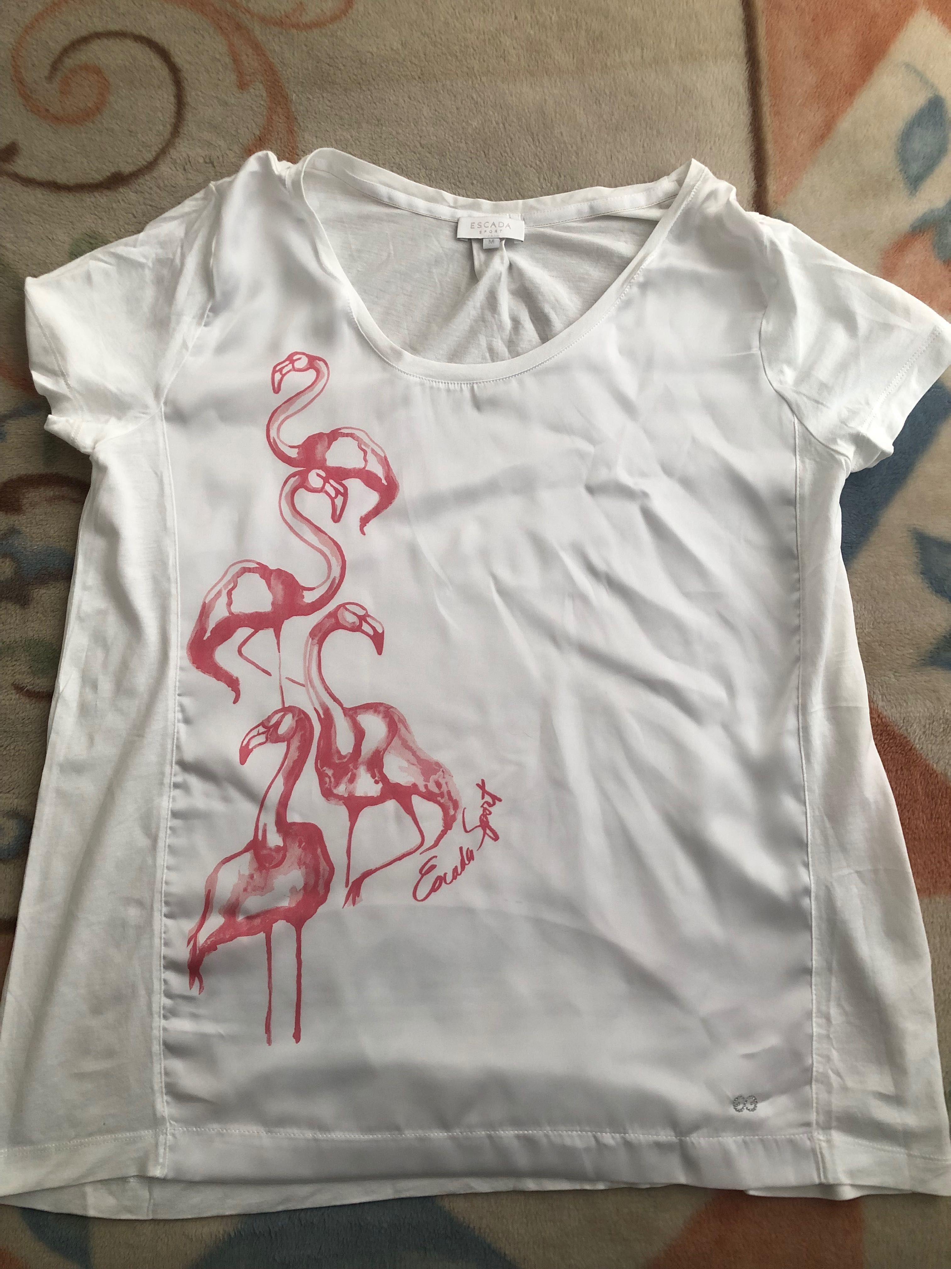 Escada Sport letni trykot bluzka flamingi M cena z wysyłką