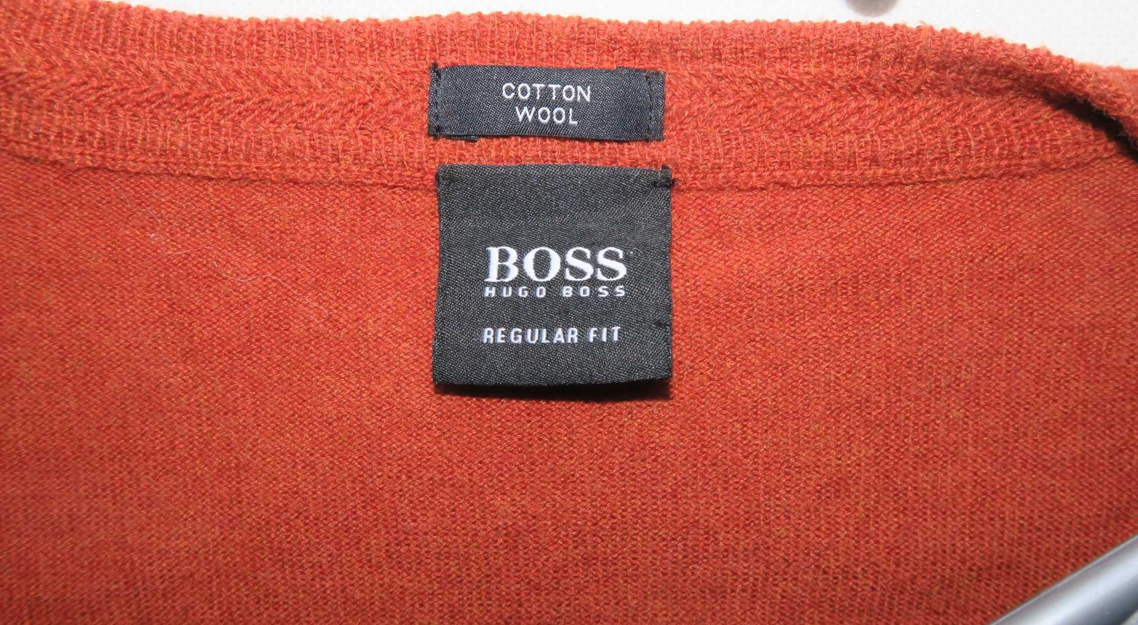 Boss cienki sweter wełniany elegancki kardigan XXL