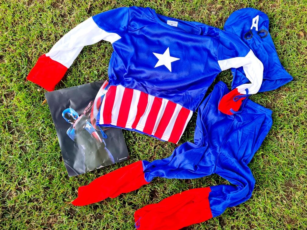 Kapitan Ameryka przebranie strój super bohater rozm S nowy