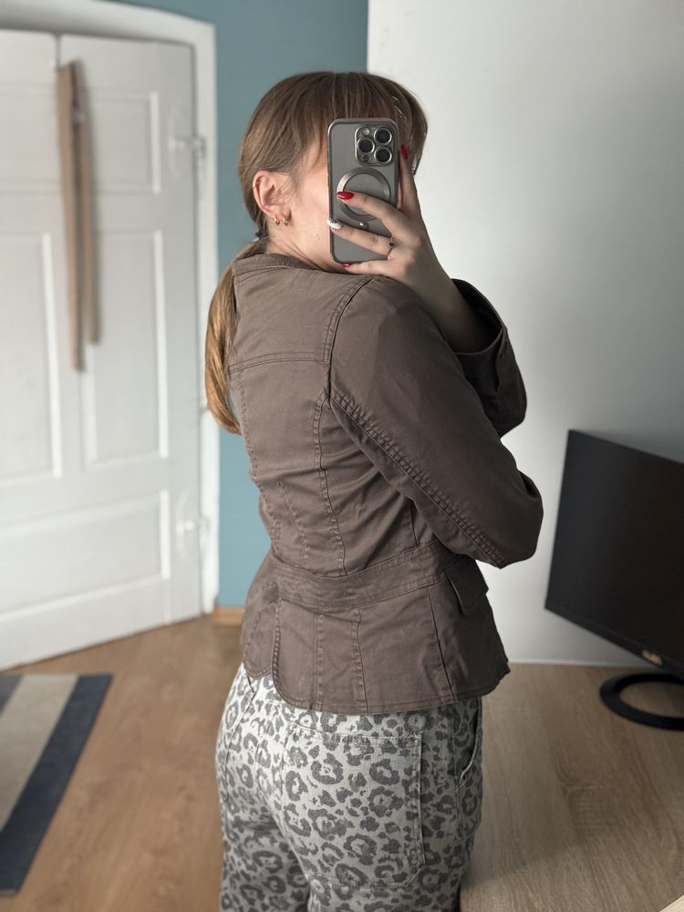Brązowa katana żakiet marynarka vintage H&M y2k rozmiar S 36 Infiana J