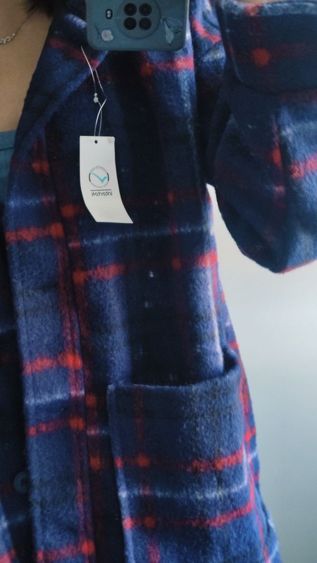 Kurtka jesienna koszulowa elegancka damska L XL oversize