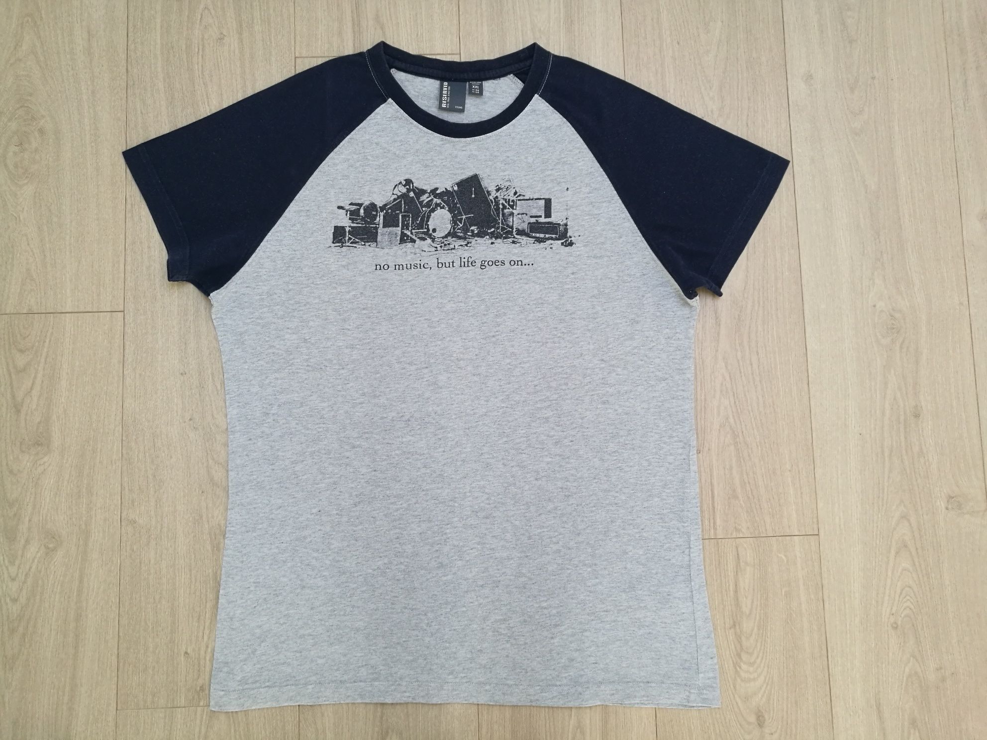 T-shirt męski Reserved XL-XXL / koszulka szaro-granatowa