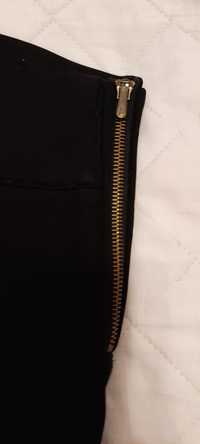 Spodnie Zara czarne z suwakami legginsy XS