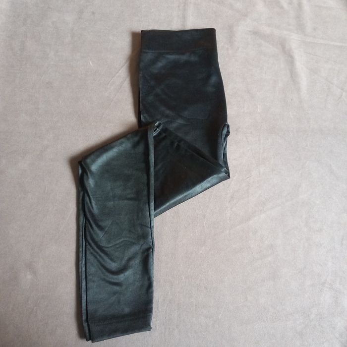 Legginsy ocieplene czarne błyszczące - S