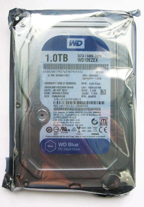 WD Blue 1TB 7200rpm SATA3 (Новый, в упaковке)