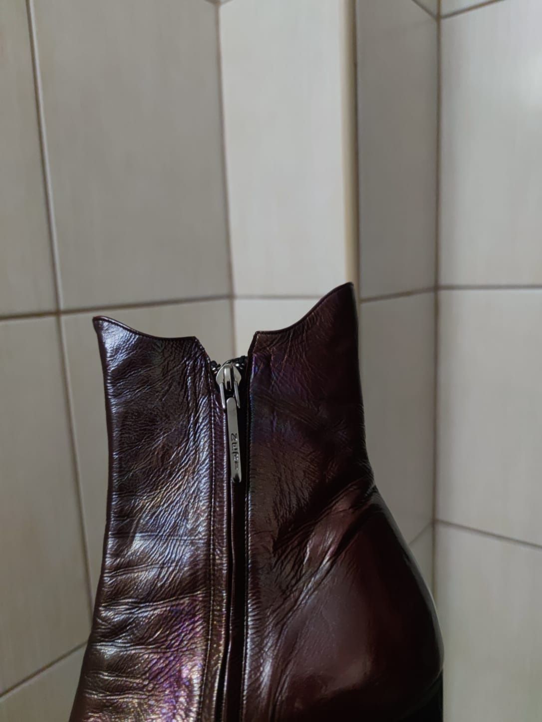 Buty damskie 38 botki Neri skórzane skóra czerwone burgundowe burgund
