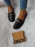 (42) ASOS Design/ Czarne Mokasyny baleriny biznesowe z Londynu, NOWE